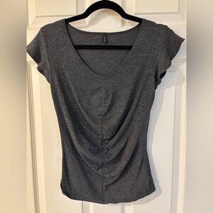 Cue Charcoal Knit Fabric T-shirt Small